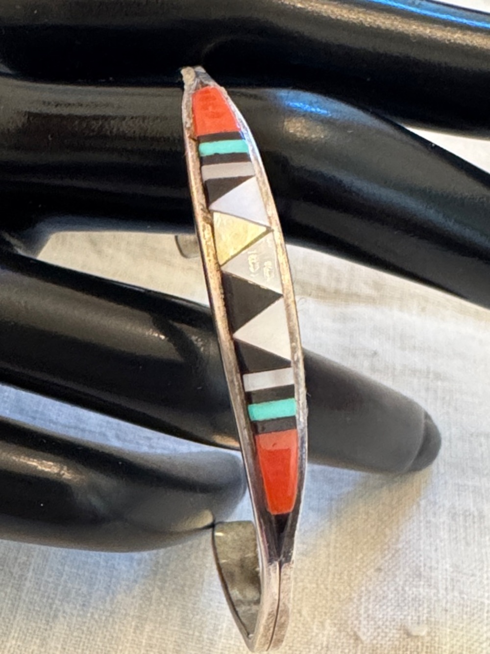 Cena Zuni Sterling  Inlay Cuff